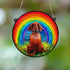 Dachshund Red Rainbow Bridge Stained Glass Effect Suncatcher